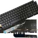 GinTai Laptop US Backlit Keyboard Replacement for Dell G15 (5510, 5511, 5515, 5520, 5521, 5525) 0H4XRJ 343NN 0TJ0J6 490.0GE07.0A01 (Orange Red Backlit)