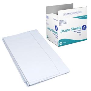 Dynarex 8121 Drape Sheet, 2-Ply Tissue, Soft and Breathable Medical Drapes, Provides Protection and Privacy, Used by Physicians, Veterinarians, and Tattoo Artists, 40" x 48", White, Pack of 100