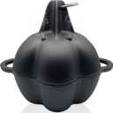 Large Cast Iron Smoker Roaster & Garlic Roster Baker, Smoker Box, Pre-Seasoned Cast Iron Garlic Roaster for Grill, Perfect for BBQ and Oven, for Smoky, Flavorful Vegetables, Meats Wood Chips (LG-Black)