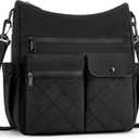 BAGSMART Crossbody Bags for Women, Puffy Handbags Shoulder Purses for Women, Travel Tote Bag with Multi Pockets (Black)