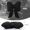 Macarrie 2 Pcs Car Neck Pillow Breathable Bow Headrest Pillow Comfortable Seat Neck Support Cute Bow Car Accessories for Driving Travel Driver Chair Winter Girl Style Interior Decor Gifts(Black)