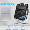 Vintage Laptop Backpack for Men and Women, 15.6 Inch, Waterproof, Business Travel Daypack for Work, Office, College (6608 black)