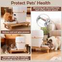 SZEE Cat Food Stand for Automatic Feeder & Tradition Bowls, Elevated Cat Food Table Station, Raises Feeder/Bowl by 6cm, Premium Solid Wood Material, Relieves Spine and Joints Noticeably on Pets