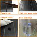 YLL YLL PVC Slat Wall Panel Peel and Stick 118"x 15.7" Faux Black Wood Grain Slat Panel Self-Adhesive Wallpaper Soundproof 3D Wall Panels