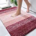 OLANLY Bathroom Rugs Mat 30x20, Extra Soft Absorbent Microfiber Bath Rugs, Rubber Backing, Quick Dry, Machine Washable Bath Mats for Bathroom Floor, Tub and Shower, Home Decor Accessories, Red