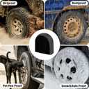 OutdoorLines Outdoor Waterproof Tire Covers Set of 4 - UV-Proof Trailer Wheel Cover Windproof Tire Protector for RV Jeep Trailer Camper Van Truck, Universal Tire Covering Fits Diameters 24"-26", Black