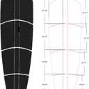 Abahub 12 Piece Surf SUP Deck Traction Pad Premium EVA with Tail Kicker 3M Adhesive for Paddleboard Longboard Surfboard Black/Blue/Gray/Navy Blue/Orange/White