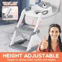 Potty Training Seat with Step Stool Ladder, Toddler Toilet Seat for Boys Girls, Adjustable 6 Heights Fits Round & Elongated Toilets, Anti-Slip Pads & Leak-Proof Guard