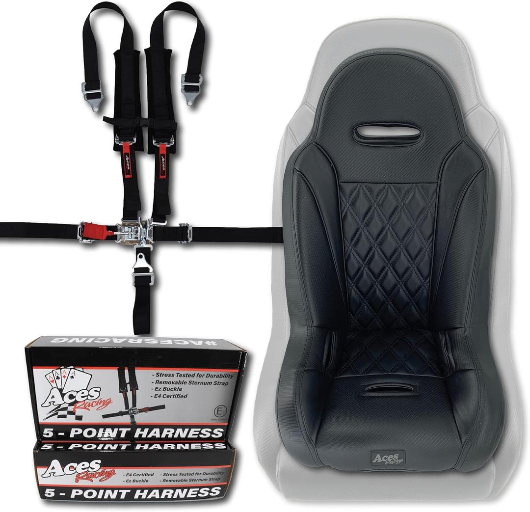 UTV Junior Seat (Fits Stock and Aftermarket Seats) (Black - 5 Point Harness)