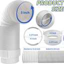 TL1854 5" Diameter Portable Air Conditioner Exhaust Hose Kit Compatible with Delonghi PACA140E PACC100EL PACC100 PACA110 PACCT90, 44" length Exhaust Outlet Hose Tube Include TL2667 Hose Connection