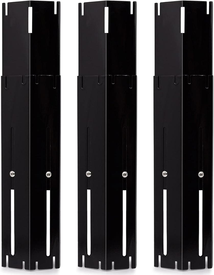 Universal Adjustable Grill Heat Plates/Heat Tents/Burner Covers/Heat Deflectors/BBQ Grill Heat Shields/Grill Cover Plates/Grill Diffusers for Gas Grill, Porcelain Steel Grill Replacement Parts (3-Pack)