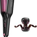 CrazyMar Wave Curling Iron, Hair Crimper for Women - 15s Fast Heat-Up, Smart Timer, Easy Clamp for Instant Beach Waves & 24H Curls - Salon Styling for Beach, Work, Travel, 1inch (Black)