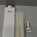 Homemory 2 Pcs Waxy Flameless Taper Candles with Remote, Flickering Battery Operated Taper Candle, Led Flameless Candlesticks Classic Tall Candles for Home, Wedding, Party, Ivory, 9.6 inches