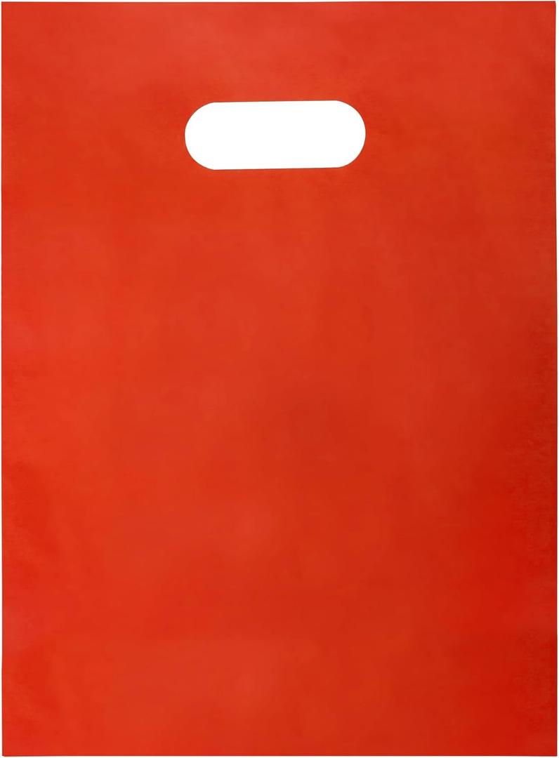 Choice Marts Merchandise Bags Red Color 100 Count 9"x12" Size 1.5Mil Thick with Handles