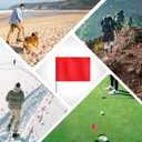 Anley Red Marking Flags 100 Pcs - 4" X 5" Vinyl Irrigation Sprinkler Flag with 15 Inch Steel Wire Stake - Small Marker Flags for Lawn, Yard, Industrial, Landscaping, Construction and Survey