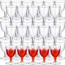 Thenshop 200 Pack 6 oz Disposable Plastic Wine Glasses with Stem, Clear Wine Glasses Cups for Weddings Birthdays Bridal Shower Party Favor, 6 oz, 0.39 inches