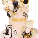 Graduation Cake Topper, Qoadwem 24pcs Graduation Cap Cake Toppers Class Of 2025 with Large Diploma Flowers Balls Cake Decor for Grad Party