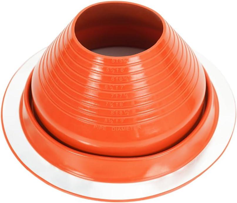 #6 Metal Pipe Roof Flashing Boot Fit Pipe OD 5" to 9",High Temp Stove Pipe Boot for Metal Roof, Silicone Chimney Boot with Round Base