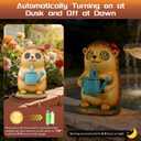 Garden Statues Hedgehog with Solar Moving LED Eyes Outdoor Animal Figurines Decorations for Patio Yard Lawn Ornaments Gifts for Birthday Easter Housewarming (Hedgehog)
