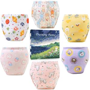 Upairy Potty Training Pants Cotton Absorbent Training Underwear for Toddler Boy and Girls 2T-5T, Soft Absorbent & Leak-Proof with Characters(6PCS, M)