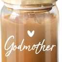 NewEleven Mother Day Gift For Godmother - Will You Be My Godmother From GodChild - Pregnancy Announcement Gifts For God Mother, Godmom, Godparents - 16 Oz Coffee Glass