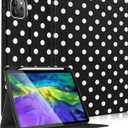 Wazzasoft for iPad Air 11 Inch M4 2026/M3 2025/M2/Air 5th/4th,for iPad Pro 11 Inch(4th/3rd/2nd/1st Gen) - Smart Folio Case (Auto Wake/Sleep) with Build-in Pencil Holder for Apple Tablet,Polka Dots