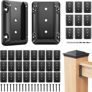 DN Mate 60 PCS Deck Railing Bracket Connectors for 2x4 (Actual 1.5x3.5) Wood Post to Handrail Connection, Stair Railing Connectors for Deck Railing Fence Railing