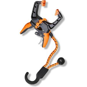 Holden USA - Ladder Clamp - Stabilizer Clip  Secure Safety Clamp for Roof, Gutters, and Wall Prep  Durable Support Cord for Roofing and Gutter Tasks (Black Orange Single)