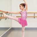 Idgreatim Girls Gymnastic Leotard Ballet Dance Dress Outfit with Removable Skirt Hair Scrunchie Combo 4-11 Years (7-8 Years, Diamond Pink)