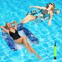 2 Pack Inflatable Pool Floats Adult,Plus Size 4-in-1 Multifunctional Pool Hammock Floating Lounge Chairs,Suitable for Vacation,Leisure,Pool Parties