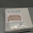 SureFit Form Fit Stretch Morgan Loveseat Slipcover - One Piece Polyester/Spandex Elastic Slipcover, Machine Washable (Loveseat Box Cushion, Ivory Color)