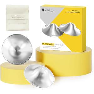 Dudumom The Original Silver Nursing Cups  Pure 999 Silver Nipple Cover for Breastfeeding, Nipple Shields for Breastfeeding Essential, Nipple Guards for Sore Nipple Relief, Regular Size