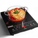 Single Burner Electric Cooktop, Portable Electric Stove One Burner, 1800W Ceramic Cooktop with Touch Control, Child Safety Lock, 4 Hour Timer, Overheat Protection, 110V - 120V Plug in