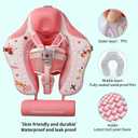 Mambobaby Float Add Tail No Flip Over Non-Inflatable Baby Swim Float Pearl Foam Solid Water Floats Smart Swim Trainer Infant Pool Float Swim Ring with Sun Canopy