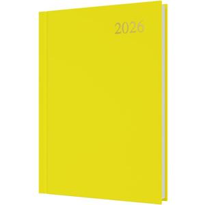 Collins - Essential - 2026 12 Month Calendar Year Planner, Day-To-Page Diary, A5 Hard Cover - Yellow (ESSA51.45-26)