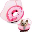 Soft Dog Cone Collar, Inflatable Cones Alternative After Surgery with Anti-Lick Shield, for Large/Medium/Small Dogs to Stop Licking, Elizabethan Neck Ecollars of Shame, Comfy Pillow Recovery, S (Donut Pink)