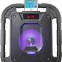 iLive Electronics ISBW519B Water Resistant Wireless Speaker, with LED Light Effects and Built-in Rechargeable Battery, Black