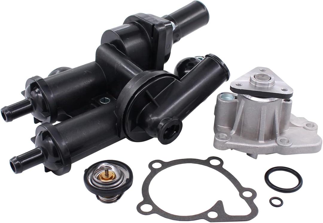 NewYall Engine Water Pump and Thermostat Assembly for Chrysler 200 2011-2014, Sebring 2007-2010, Jeep Compass/Patriot 2007-2017, Dodge Avenger 2008-2014, Caliber 2007-2012, Journey 2009-2020