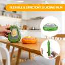 KMOSENIA 2pc Fruit Storage Containers for Fridge, Avocado Saver and Onion Storage Set, Reusable Silicone Food Storage Containers for Tomatoes, Lemons, and Potatoes (2)