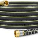 Lightweight Rubber Garden Hose 50 ft, 5/8" Hybrid Rubber Hose with Solid Brass Fitting, Water Hose Pipe for Outdoor, Cleaning & Washing