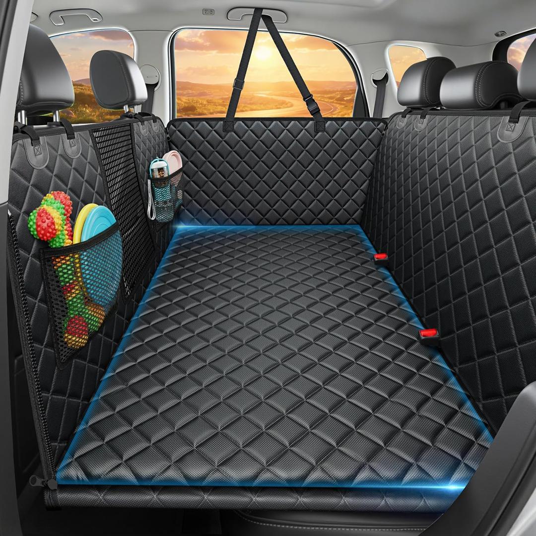 URPOWER Back Seat Extender for Dogs, Large Hard Bottom Dog Car Seat Cover