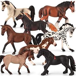 Divwa 8 Pieces 6'' Plastic Horse Figure Toy Set for Girl,Big Realistic Horse Toy Figurine Farm Animal Gift for Boy Toddler Kid,Horse Party Favor Decoration Supplies Birthday Pinata