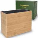 XXL Detachable Universal Knife Block for 28+ Knives, Acacia Wood Holder with Unique Easy-Clean Slots, Hygienic Countertop Storage, Dual Slots for Scissors & Sharpening Rod (11.9*5.2*9.1in)