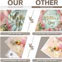 ZTHMOE Fabric 72x43inch Happy Mother's Day Photography Backdrop Gifts for Women Gold Balloons Pink Flowers Background Thanks Party Decoration Photo Banner Booth