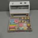 WHOHOLL Wooden Ice Cream Toys Kids Play Store Pretend Toy for Toddlers, Play Kitchen Accessories with Scoop, Menu, Ice Cream Play Set Birthday for 3 4 5 6 Year Old Girls Boys