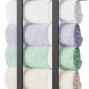 Towel Racks for Bathroom, Towel Rack with Shelf & 3 Hooks, Towel Storage Holders Wall for Rolled Bath Towels, Black (Square Tube)