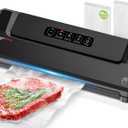 [Updated 2025] Bonsenkitchen Vacuum Sealer Machine + 40 Vacuum Bags, Fast-Compact/Multi-Functional Food Vacuum Sealer with External Vacuum System, Black