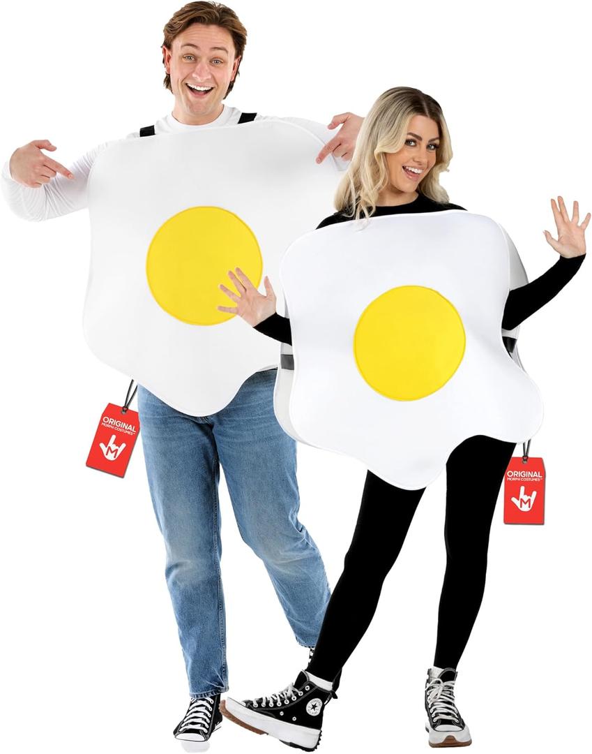 fun shack Egg Costume Adult, Fried Egg Costume Adult, Egg Halloween Costume Adult, Breakfast Costume Adult, One Size 