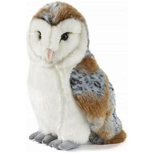 Living Nature Large Barn Owl Stuffed Animal | Fluffy Owl | Soft Toy Gift for Kids | 10 inches