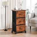 OLIXIS Dresser Storage with 3 Drawers, Fabric Dresser Tower, Brown, 11.8"D x 16.7"W x 30"H